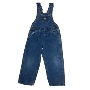 VTG Oshkosh B'Gosh Toddler Blue Denim Overalls Made In USA